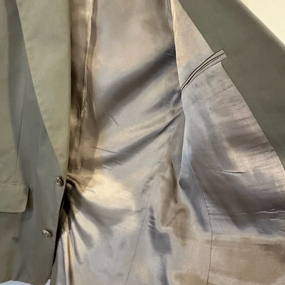 Brooks Brothers Poplin Cotton Blend Suit Size 39R 34x30 Olive Green Cuff Pant